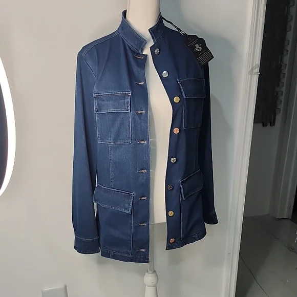 Anatomie Dark Blue Jean Jacket with Button Accents - Picture 4 of 6
